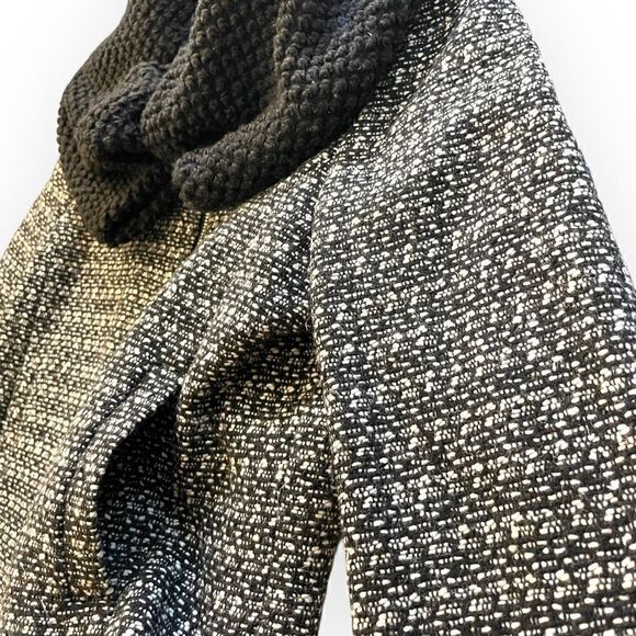 PLASTIC ISLAND Lambswool Blend Cropped Jacket & Emphasized Oversized Collar |S| - Picture 4 of 9